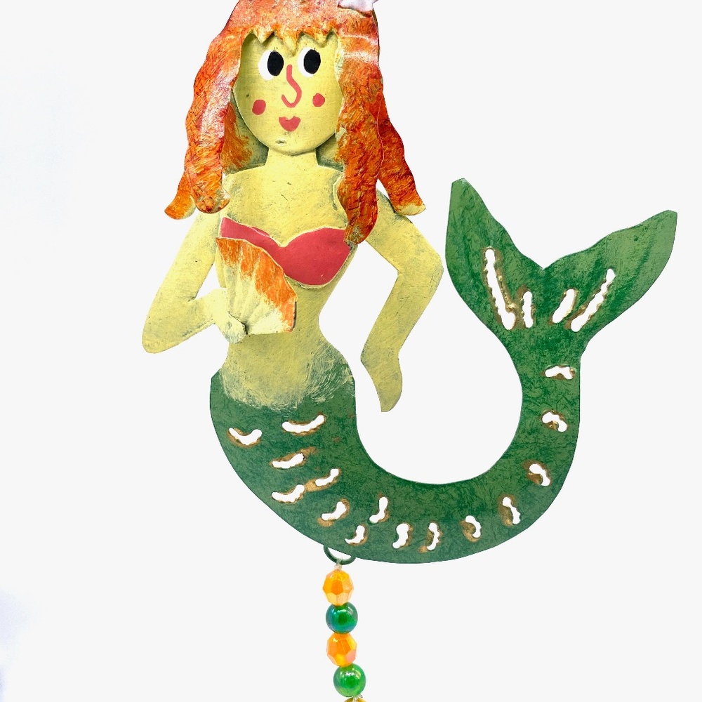 Metal Upcycled Hand Forged Mermaid Ornament